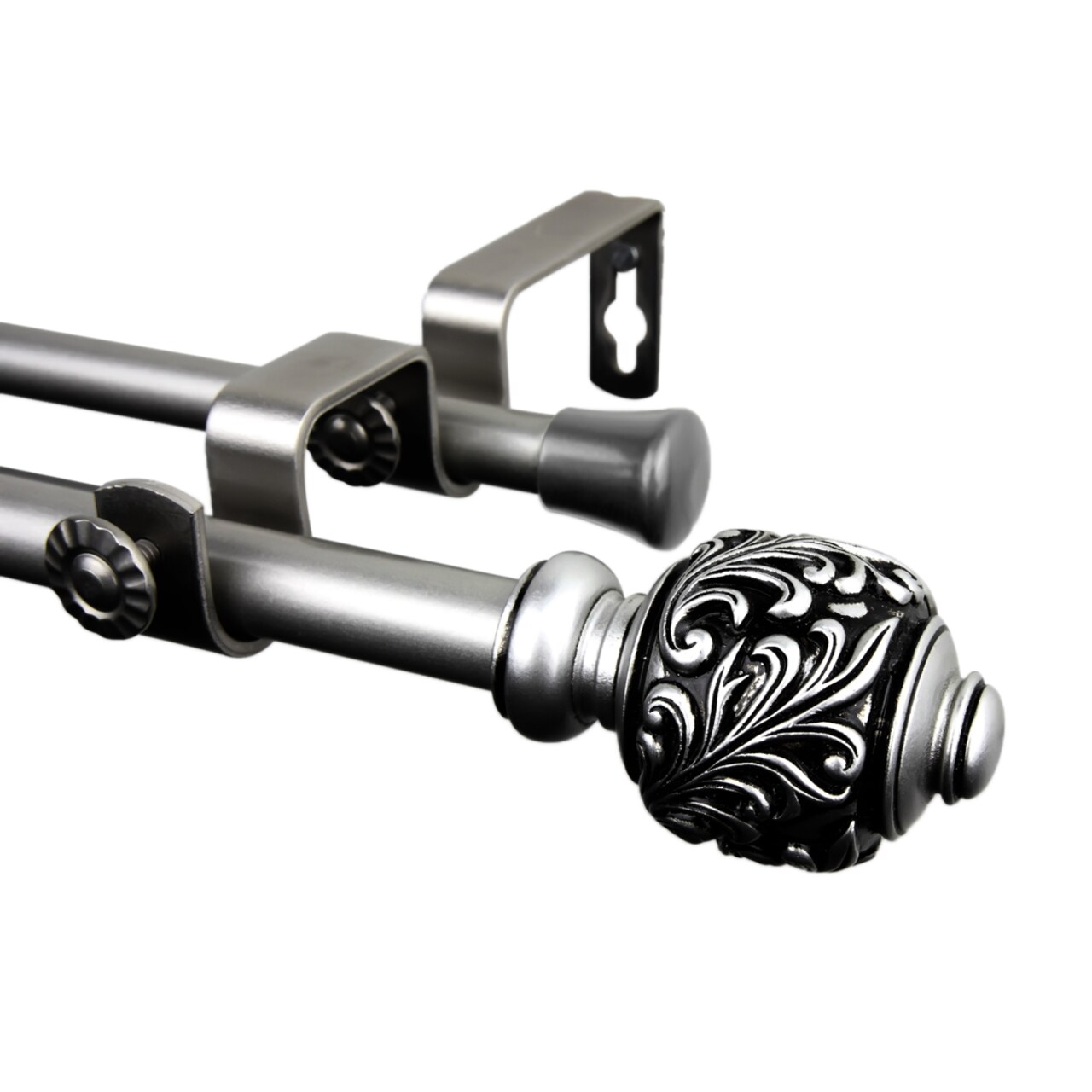 Rod Desyne Home Window Tilly Double Curtain Rod 84-120 inch - Satin Nickel